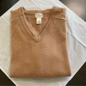 L.L. Bean 100% Lambswool Men's Brown Sweater - Eclectic Grandpa Core